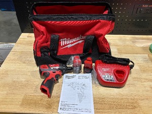 lot 5 image: Milwaukee M12 Cordless Screwdriver, Charger, Bag, and 2 Batteries