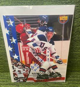 lot 10 image: Mike Ramsey Autograph 8 x 10 Photograph inscribed 80 Gold from Team USA Miracle On Ice Gold Medal1980