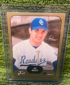 lot 156 image: 2002 Just Minor Prospects Gold Rooke Joe Mauer