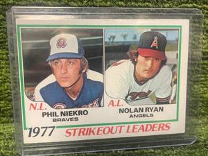 lot 163 image: 1978 Topps K Leaders Phil Niekro & Nolan Ryan