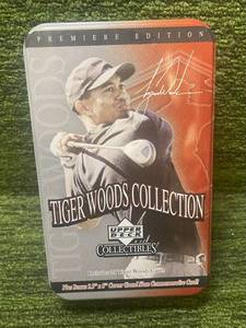 lot 190 image: 2001 Upper Deck Premiere Edition Tigers Championship Collection Tiger Woods tin
