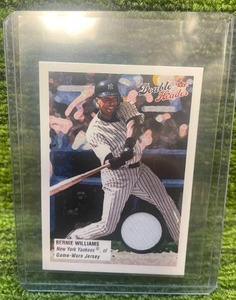 lot 208 image: 2003 Fleer Jersey Relic Bernie Williams- Game Worn Jersey of the New York Yankees