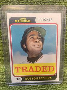 lot 212 image: 1974 Topps Traded Baseball Juan Marichal- Vintage Boston Red Sox