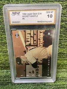lot 224 image: 1994 Upper Deck Mickey Mantle Graded Gem Mint 10