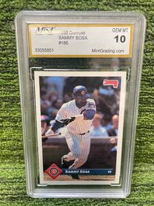 lot 225 image: 1993 Donruss Sammy Sosa Graded Gem Mint 10.