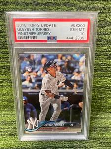 lot 226 image: 2018 Topps Update Pinstripe Jersey Gleyber torres PSA Graded Gem Mint 10