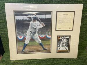 lot 239 image: 1992 Babe Ruth New York Yankees Framed Lithograph & Card King of Swat 21975