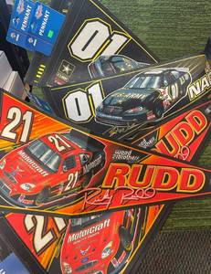 lot 242 image: Lot of NASCAR Pennants, over 10 Pennants total