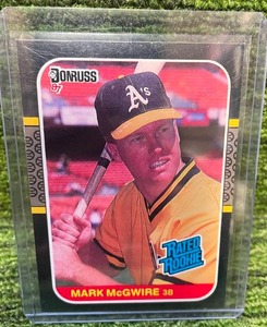 lot 270 image: 1987 Donruss Rated Rookie Mark McGwire Rookie Card