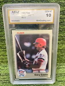 lot 272 image: 1983 Fleer Gary Gaetti Graded Slab GEM MT 10