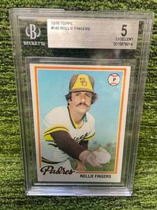 lot 274 image: 1978 Topps #140 Rollie Fingers Beckett Graded Excellent 5
