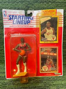 lot 290 image: 1990 Starting Lineup Michael Jordan Figure w Collectible Cards