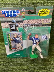 lot 292 image: 19992000 Football Starting Lineup Peyton Manning Figure with Collect Card In the Box