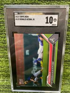 lot 383 image: 2023 Topps Now #633 RONALD ACUNA JR.- SGC Graded GM 10
