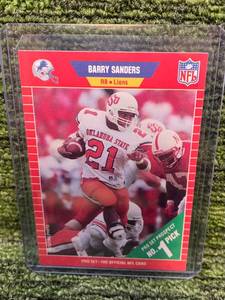 lot 361 image: 1989 Pro Set Football-  Barry Sanders- Detroit Lions- Rookie Card