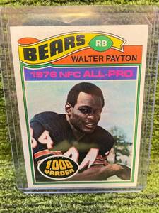 lot 364 image: 1977 Topps Football- All Pro Walter Payton #360- Chicago Bears- Vintage