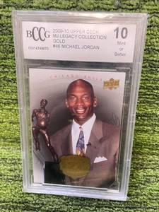 lot 317 image: 2009-10 Upper Deck MJ LEGACY COLLECTION GOLD Michael Jordan BCCG Graded 10 MINT