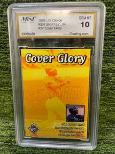 lot 320 image: 1999 Upper Deck Choice Ken Griffey Jr. Cover Glory GEM MT Graded 10.