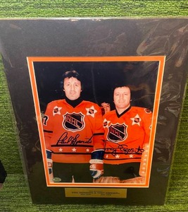 lot 12 image: Phil & Tony Esposito Autographed 8 x 10 Photograph,  The Brothers  HOF 1984, 1988