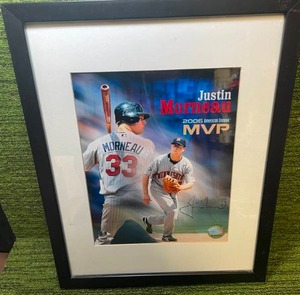 lot 13 image: Justin Morneau Autographed Framed Picture, 2006 American League MVP
