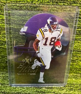 lot 20 image: 1998 Randy Moss Skybox E-X2001 Helmet Heroes rookie card