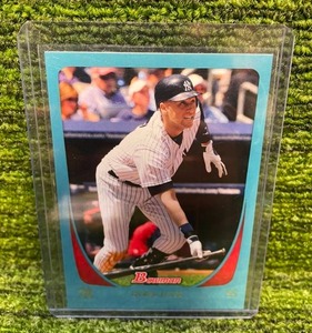 lot 30 image: 2011 Bowman Derek Jeter Blue Variation serial #500