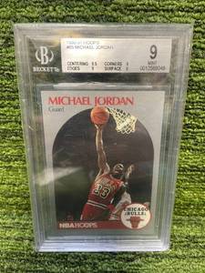 lot 37 image: 1990-91 Hoops Basketball Michael Jordan Beckett Graded BGS 9 Mint