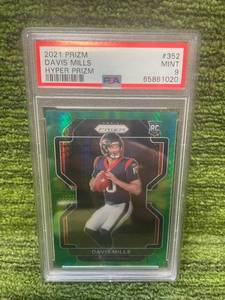 lot 97 image: 2021 Prizm Davis Mills Hyper Prizm PSA Graded 9 Mint