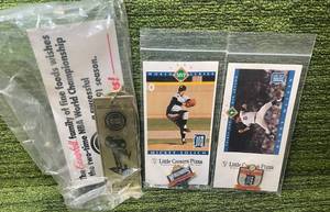 lot 390 image: Detroit Lot of World Series Pins -Mickey Lolich & Denny McLain 1968 , 1989-90 Back to Back Champions Detroit Pistons Gold Campbells Keychain