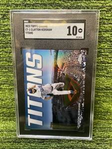 lot 412 image: 2023 Topps Chrome Titans Clayton Kershaw SGC Graded GEM MINT 10