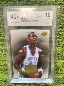 lot 449 image: 2009-10 Upper Deck MJ Legacy Collection BCCG 10 MINT or BETTER