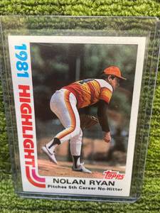 lot 468 image: 1982 Topps Highlight Nolan Ryan- Houston Astros HOF