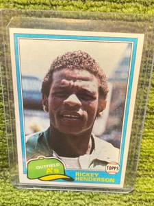 lot 475 image: 1981 Topps Rickey Henderson Oakland As LEGEND Vintage HOF