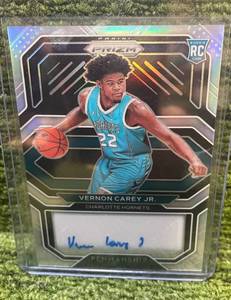lot 149A image: 2020-21 Panini Prizm Vernon Carey Auto Silver Charlotte HornetsDuke