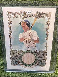 lot 255A image: 2025 Allen & Ginter RELIC Card Robin YOUNT- Game Used Bat- Milwaukee Brewers HOF