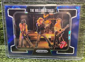 lot 391A image: 2025 Panini PRIZM Rolling Stones BLUE Parallel Numbered 75 The Rolling Stones