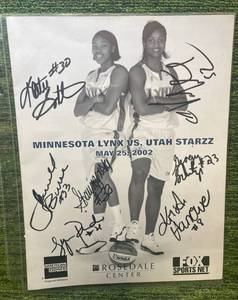 lot 73C image: WNBA Minnesota Lynx Autographed Flyer  (Details inside)