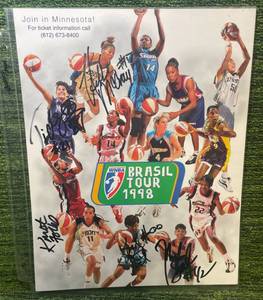 lot 73H image: 1998 WNBA BRASIL TOUR ProgramFlyer Autographed