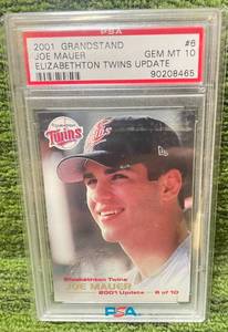 lot 229 image: 2001 Grandstand Elizabethton Twins Update Joe Mauer Rookie PSA GRADED Gem MT 10