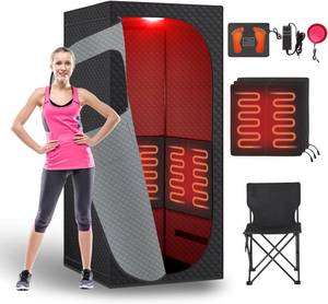 lot 59 image: Fulove Infrared Portable Dry  Sauna with Red Light Therapy