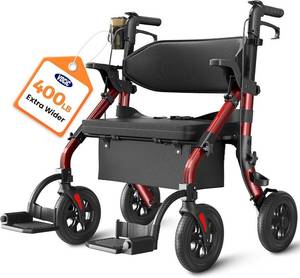 lot 63 image: Vocic 2-in-1 Walker Wheelchair Combo