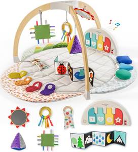lot 73 image: Move2Play Montessori Inspired Wooden Interactive Baby Play Gym