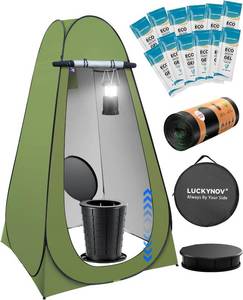 lot 92 image: LuckyNov Adjustable Portable Toilet with Privacy Tent
