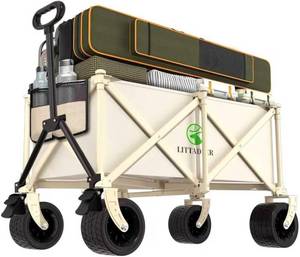 lot 99 image: Littadeer Foldable Heavy Duty Beach Wagon