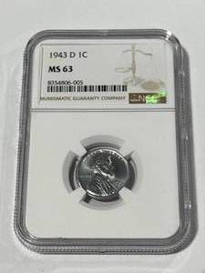 1943-D Steel Penny MS63