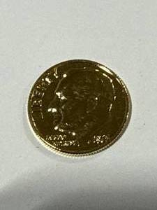 lot 37 image: .999 24kt Gold Plated Dime