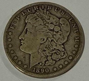 lot 39 image: 1890 Morgan Silver Dollar