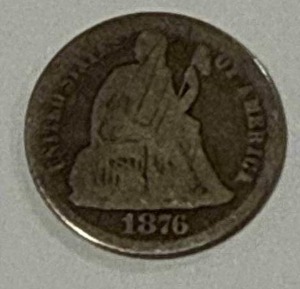 1876 Seated Liberty Dime