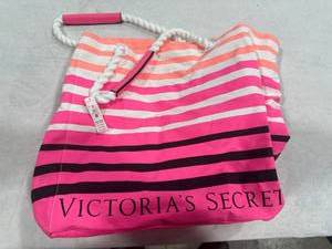 lot 0730 image: Victorias Secret Striped Tote Bag