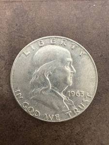 lot 0763 image: 1963D Franklin Half Dollar